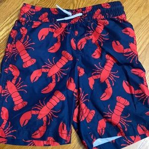 Old navy boy lobster print swim trunks